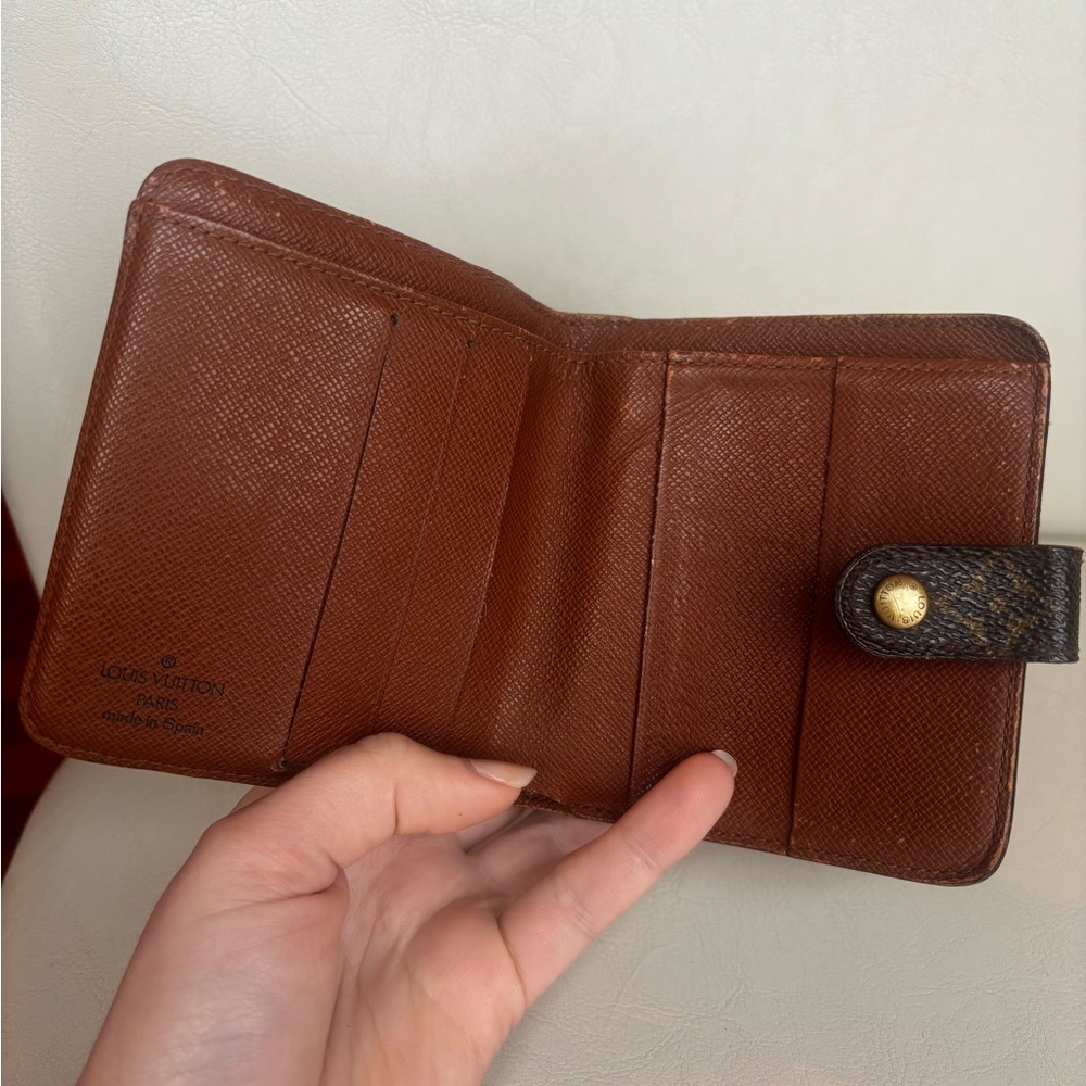 Vintage Louis Vuitton Brown Monogram Small Zip Wallet Authenic - Picture 5 of 9